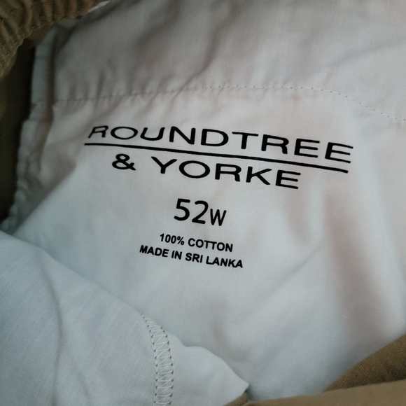 NWT ROUNDTREE & YORKE Men's Plus Size Khaki Cargo Short Ss 52W Beige Cotton - Picture 8 of 10
